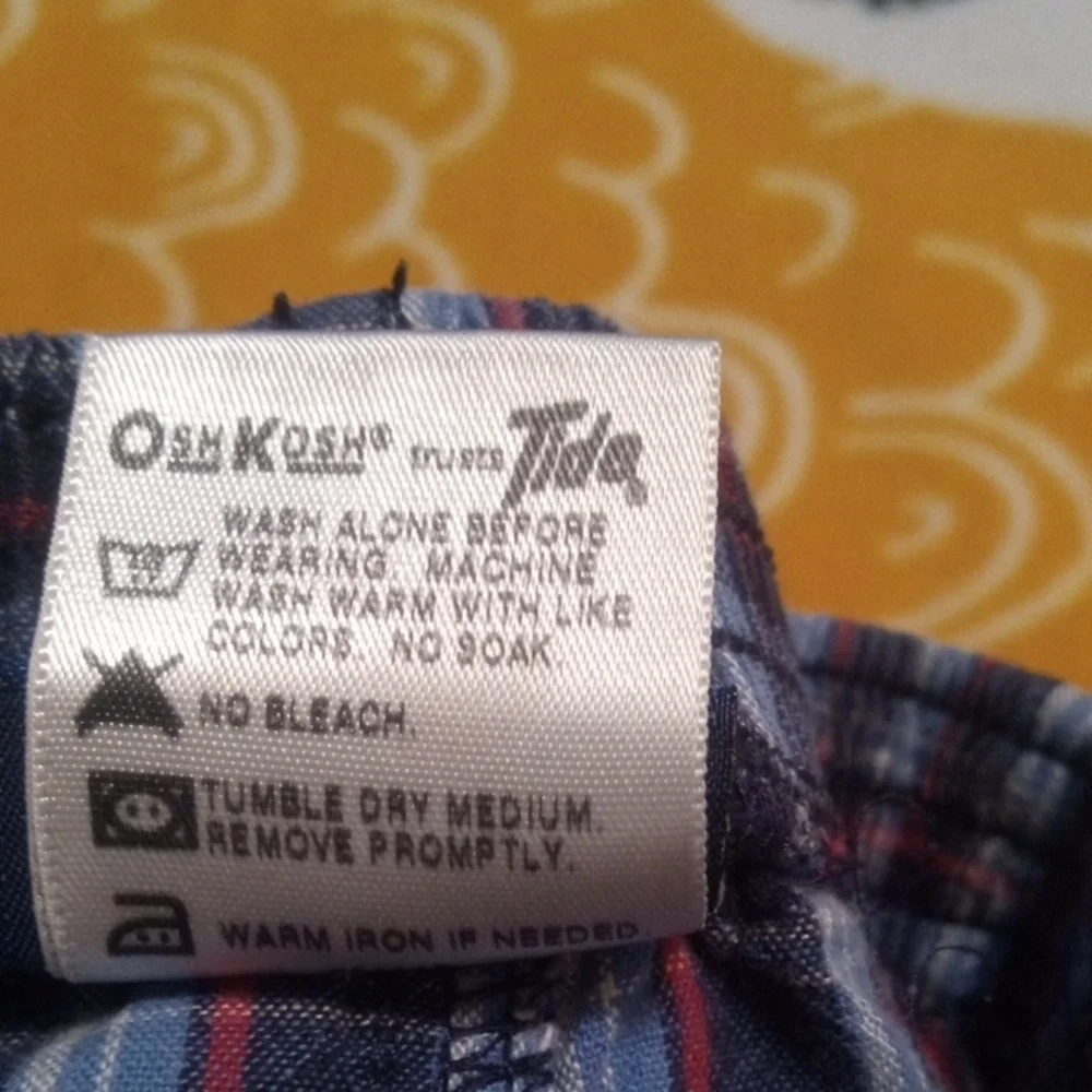 OshKosh B'gosh Blue and Red Plaid Shorts with Elastic Waistband And 4 Pockets